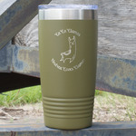Llamas 20 oz Stainless Steel Tumbler - Olive - Double Sided (Personalized)