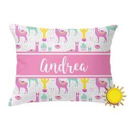 Llamas Outdoor Throw Pillow (Rectangular) (Personalized)
