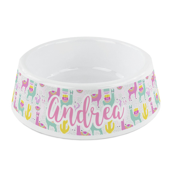 Custom Llamas Plastic Dog Bowl - Small (Personalized)