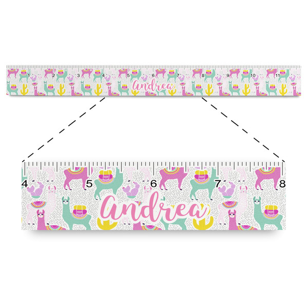 Custom Llamas Plastic Ruler - 12" (Personalized)