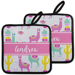 Llamas Pot Holders - Set of 2 w/ Name or Text