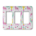 Llamas Rocker Style Light Switch Cover - Three Switch