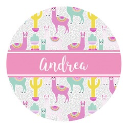 Llamas Round Decal - Large (Personalized)