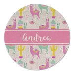 Llamas Round Linen Placemat - Single Sided (Personalized)