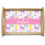 Llamas Natural Wooden Tray - Small (Personalized)