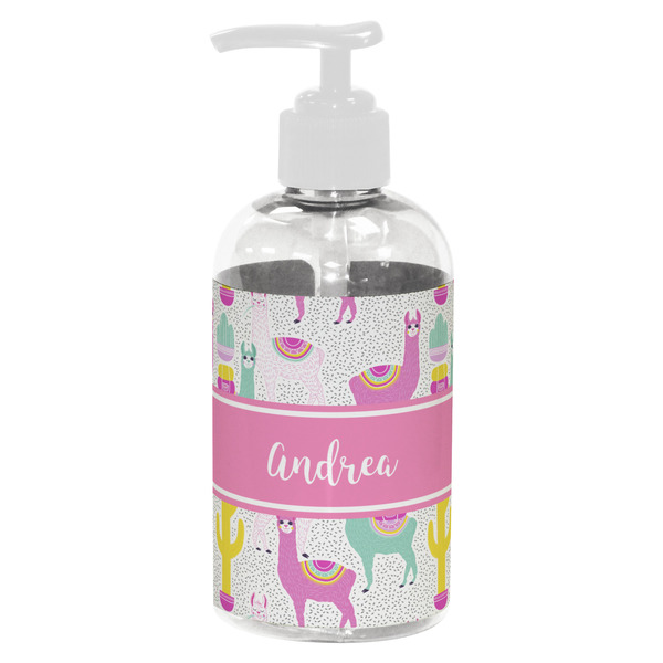 Custom Llamas Plastic Soap / Lotion Dispenser (8 oz - Small - White) (Personalized)