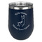 Llamas Stainless Wine Tumblers - Navy - Double Sided - Front