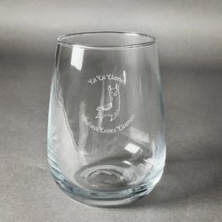 Llamas Stemless Wine Glass (Single) (Personalized)