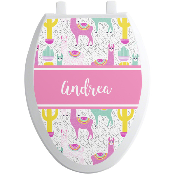 Custom Llamas Toilet Seat Decal - Elongated (Personalized)