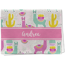 Llamas Kitchen Towel - Waffle Weave (Personalized)