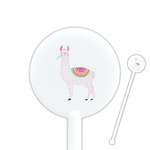 Llamas 5.5" Round Plastic Stir Sticks - White - Single Sided