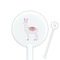 Llamas White Plastic 5.5" Stir Stick - Round - Closeup