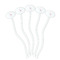 Llamas White Plastic 7" Stir Stick - Oval - Fan