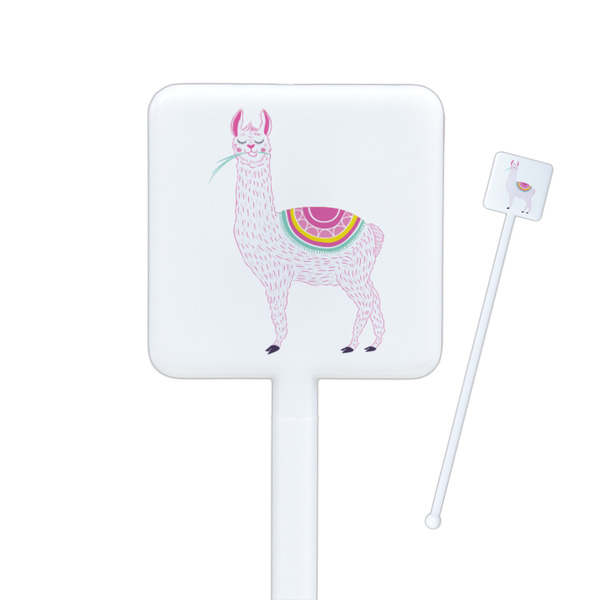 Custom Llamas Square Plastic Stir Sticks