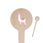 Llamas 4" Round Wooden Food Picks - Single Sided