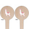 Llamas Wooden 4" Food Pick - Round - Double Sided - Front & Back