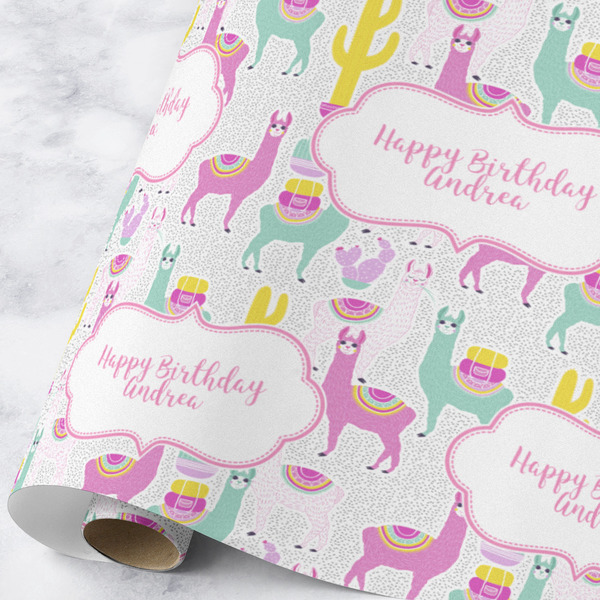 Custom Llamas Wrapping Paper Roll - Large - Matte (Personalized)