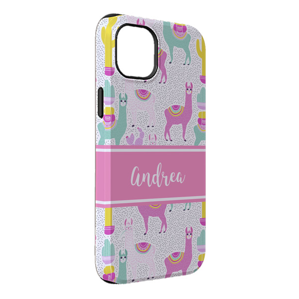 Custom Llamas iPhone Case - Rubber Lined - iPhone 14 Plus (Personalized)