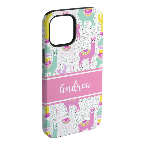 Custom Llamas iPhone Case - Rubber Lined - iPhone 15 Plus (Personalized)