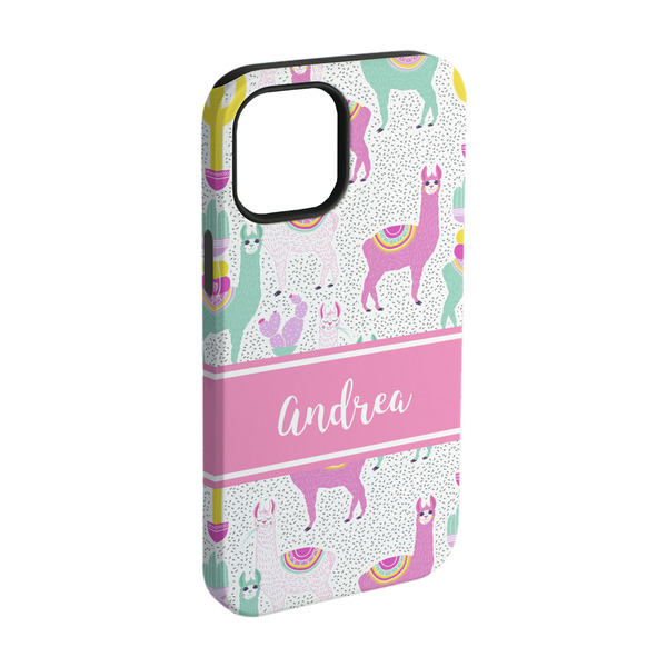 Custom Llamas iPhone Case - Rubber Lined - iPhone 15 Pro (Personalized)