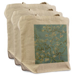 Almond Blossoms (Van Gogh) Reusable Cotton Grocery Bags - Set of 3