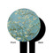 Almond Blossoms (Van Gogh) Black Plastic 6" Food Pick - Round - Single Sided - Front & Back