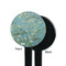 Almond Blossoms (Van Gogh) Black Plastic 7" Stir Stick - Single Sided - Round - Front & Back