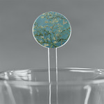 Almond Blossoms (Van Gogh) 7" Round Plastic Stir Sticks - Clear