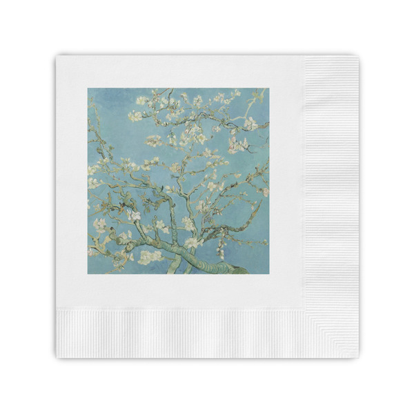 Custom Almond Blossoms (Van Gogh) Coined Cocktail Napkins