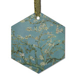 Almond Blossoms (Van Gogh) Flat Glass Ornament - Hexagon