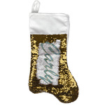 Almond Blossoms (Van Gogh) Reversible Sequin Stocking - Gold