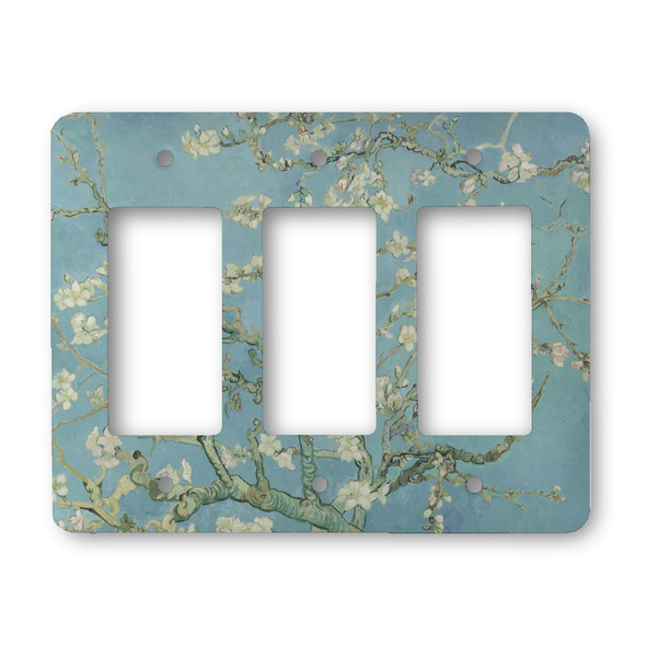 Custom Almond Blossoms (Van Gogh) Rocker Style Light Switch Cover - Three Switch