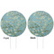 Almond Blossoms (Van Gogh) White Plastic 6" Food Pick - Round - Double Sided - Front & Back