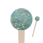 Almond Blossoms (Van Gogh) 4" Round Wooden Food Picks - Double Sided