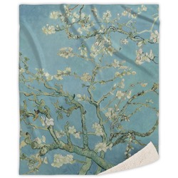 Almond Blossoms (Van Gogh) Sherpa Throw Blanket - 50"x60"