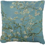 Almond Blossoms (Van Gogh) Faux-Linen Throw Pillow 20"