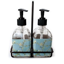 Almond Blossoms (Van Gogh) Glass Soap & Lotion Bottle Set
