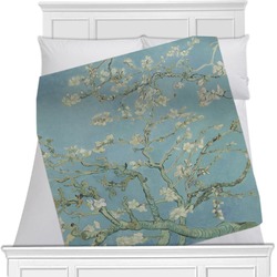 Almond Blossoms (Van Gogh) Minky Blanket - Twin / Full - 80"x60" - Double Sided