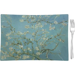 Almond Blossoms (Van Gogh) Rectangular Glass Appetizer / Dessert Plate - Single or Set