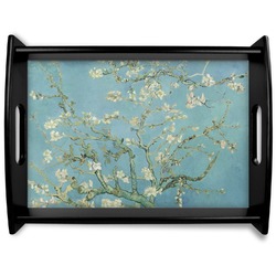Almond Blossoms (Van Gogh) Black Wooden Tray - Large