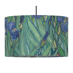 Irises (Van Gogh) 12" Drum Pendant Lamp - Fabric