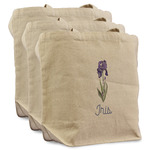 Irises (Van Gogh) Reusable Cotton Grocery Bags - Set of 3