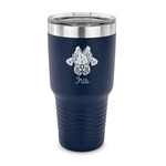 Irises (Van Gogh) 30 oz Stainless Steel Tumbler - Navy - Single Sided