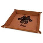 Irises (Van Gogh) Faux Leather Dice Tray - 9" x 9" - Rawhide