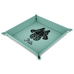 Irises (Van Gogh) Faux Leather Dice Tray - 9" x 9"  - Teal