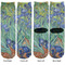 Irises (Van Gogh) Adult Crew Socks - Double Pair - Front and Back - Apvl