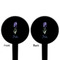 Irises (Van Gogh) Black Plastic 4" Food Pick - Round - Double Sided - Front & Back