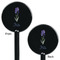 Irises (Van Gogh) Black Plastic 5.5" Stir Stick - Double Sided - Round - Front & Back