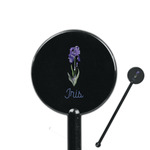 Irises (Van Gogh) 5.5" Round Plastic Stir Sticks - Black - Double Sided