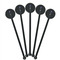 Irises (Van Gogh) Black Plastic 5.5" Stir Stick - Round - Fan View